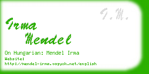 irma mendel business card